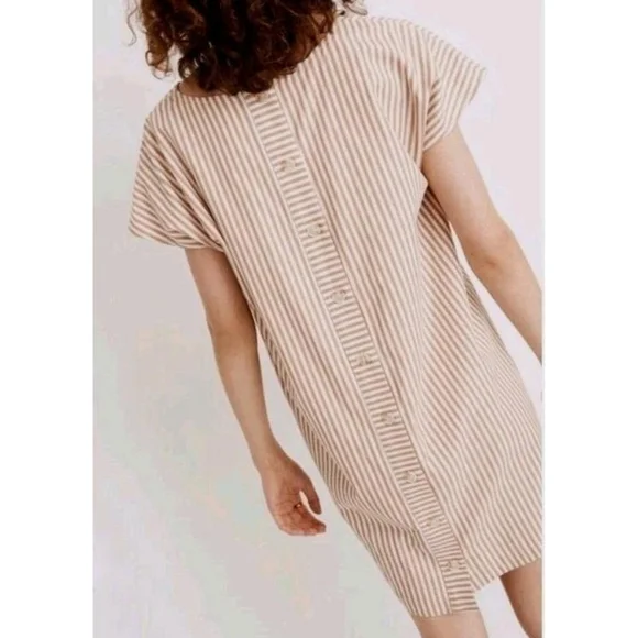 Madewell Button Back Easy Striped Dress - Picture 3 of 13